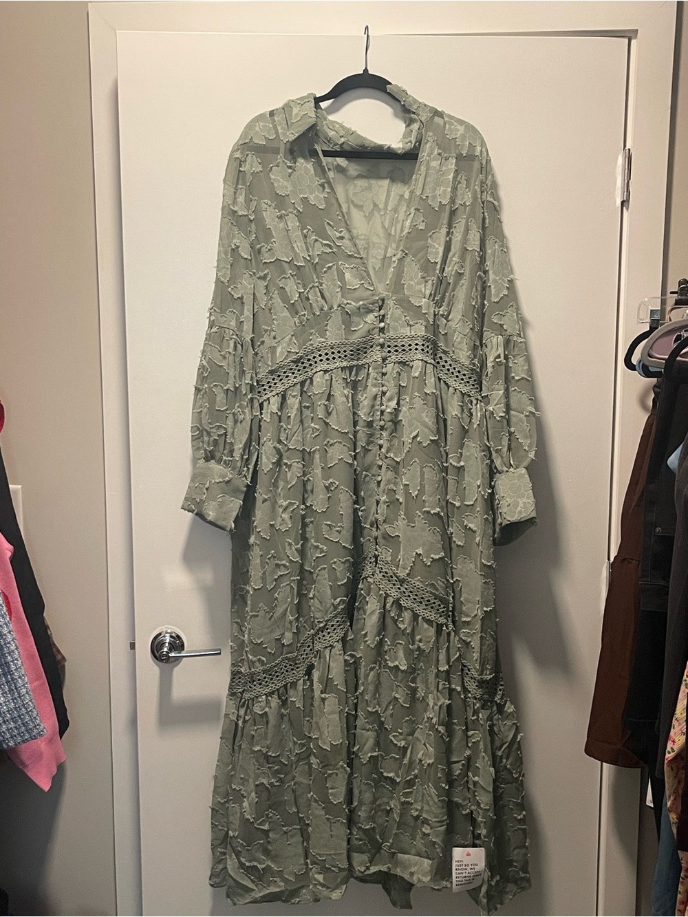 ASOS Sage Green Long Sleeve Maxi Dress